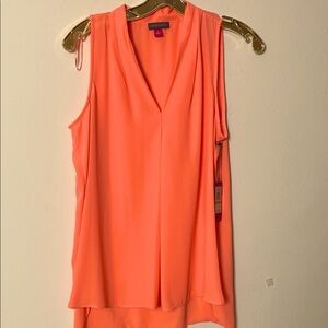 Vince Camuto Orange Sleeveless Blouse with Layered Design